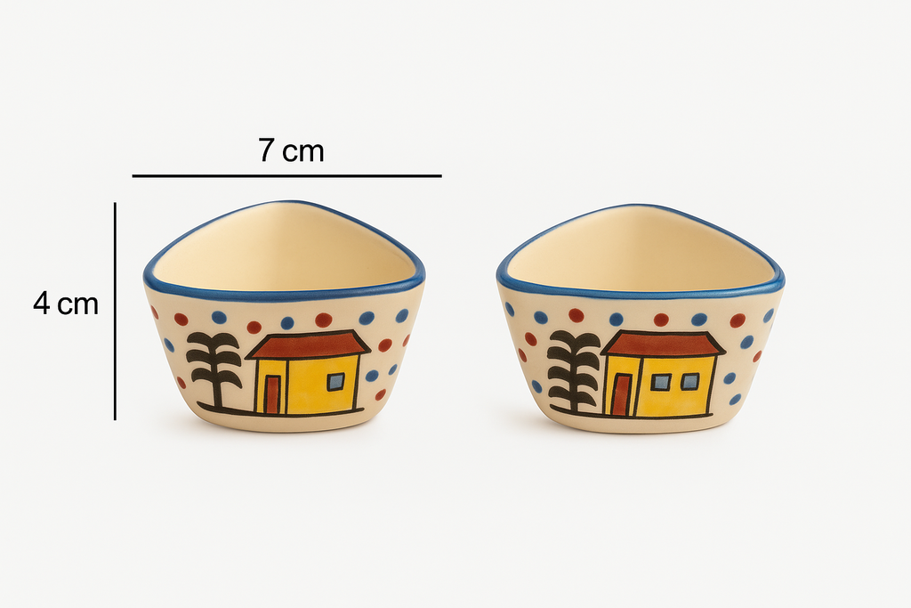 Hand‑Painted 6‑Piece Ceramic Serving Set with Lid Jar