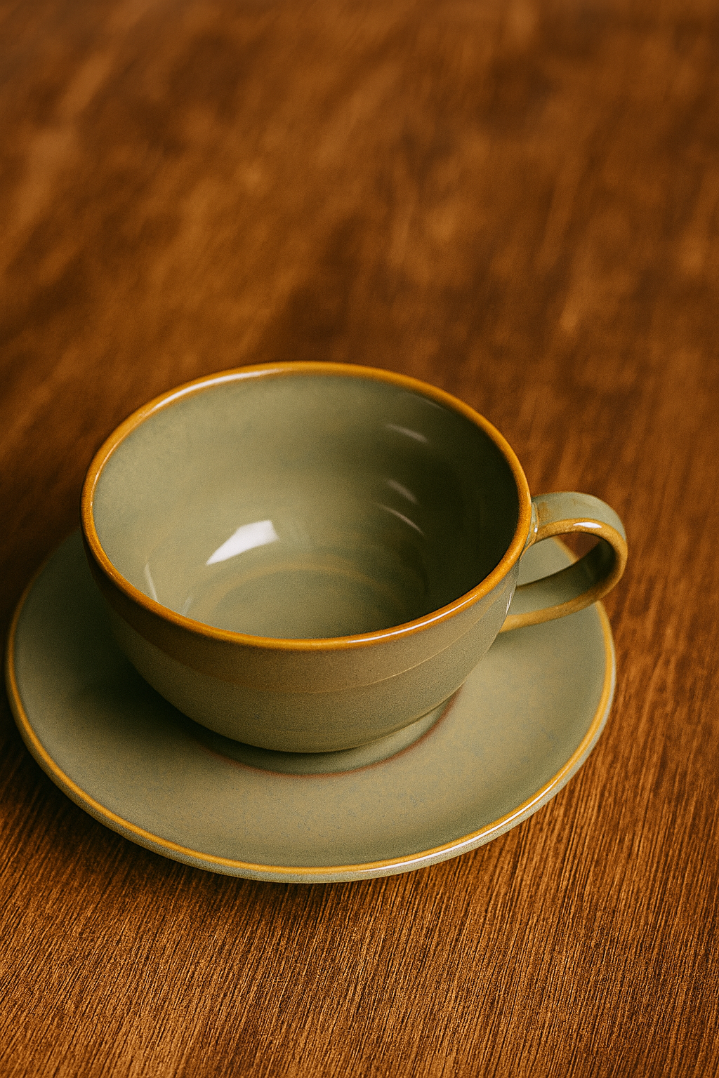 Big Olive Mug with Saucer