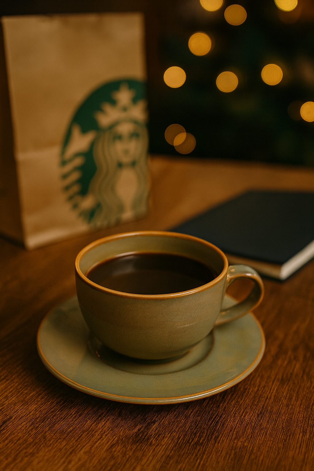 Big Olive Mug with Saucer