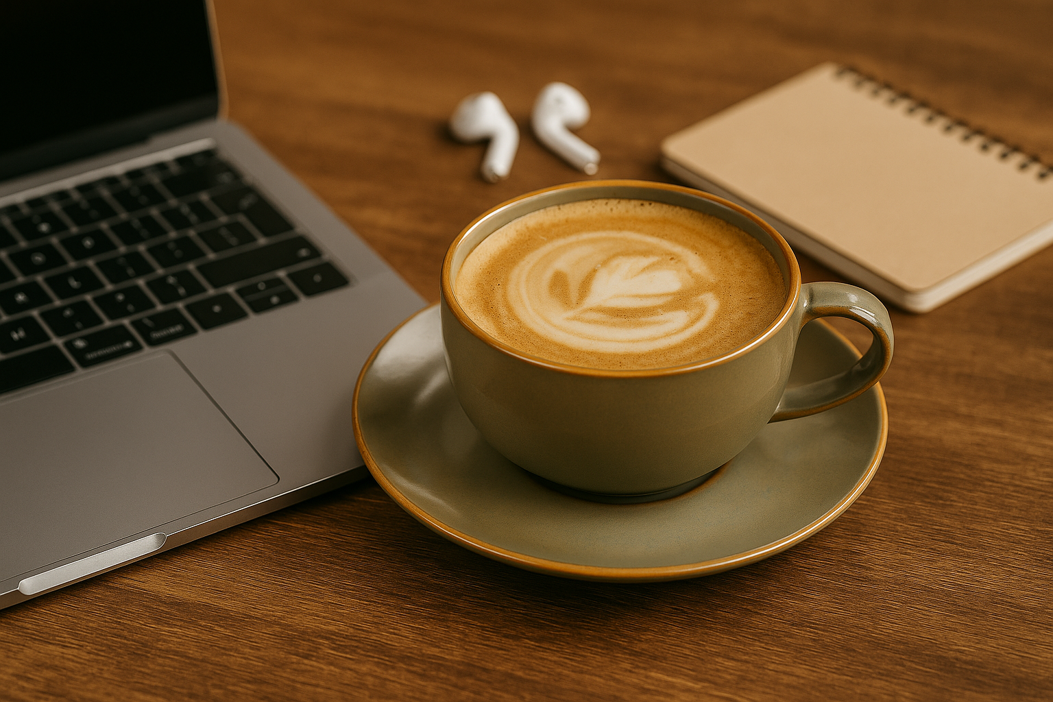 Big Olive Mug with Saucer