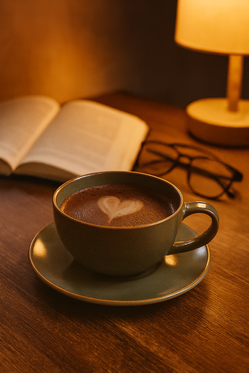 Big Olive Mug with Saucer