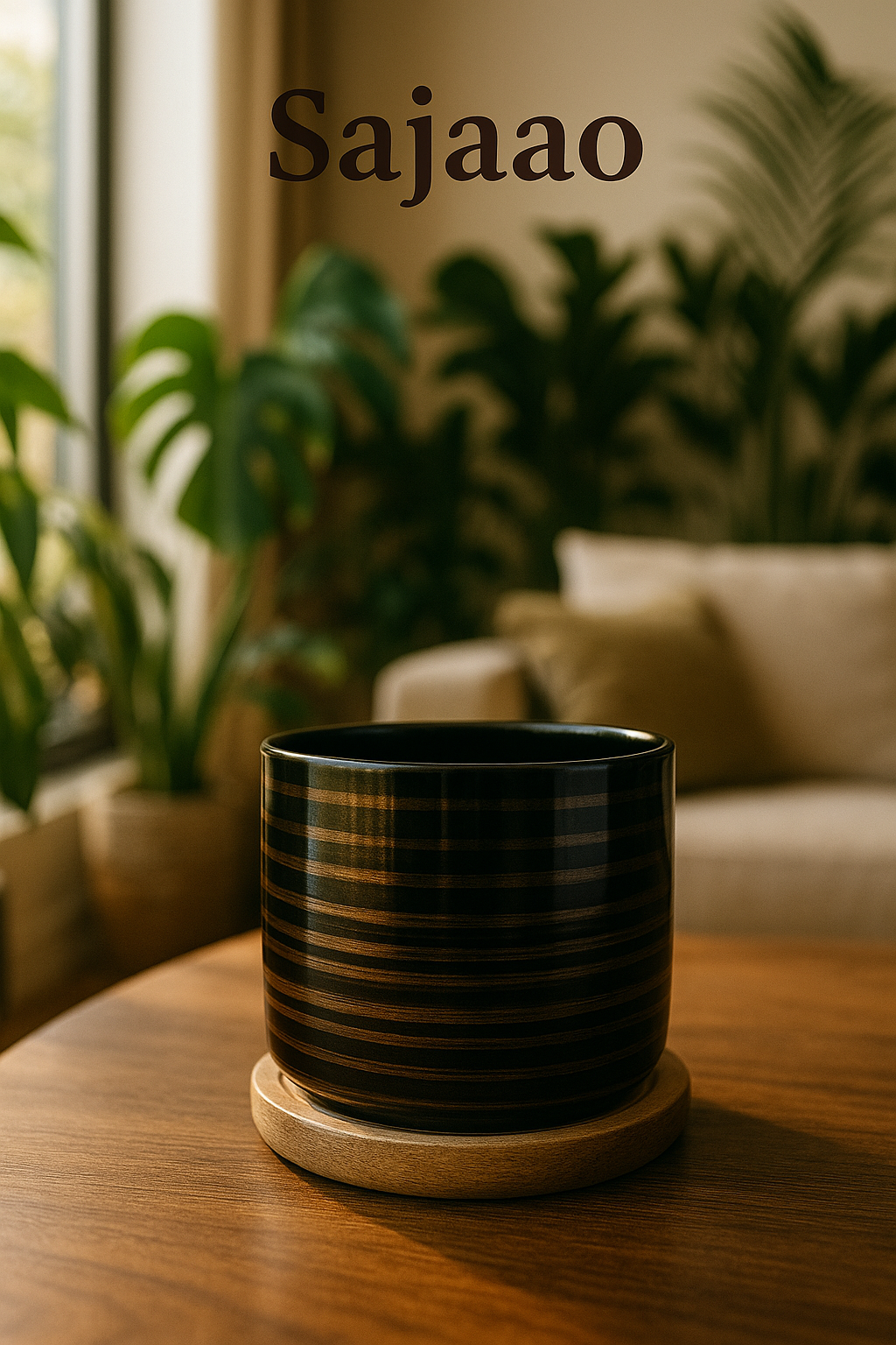 Black Stripes Planter