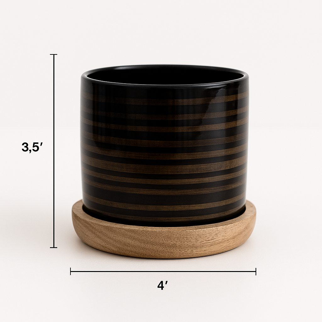 Black Stripes Planter