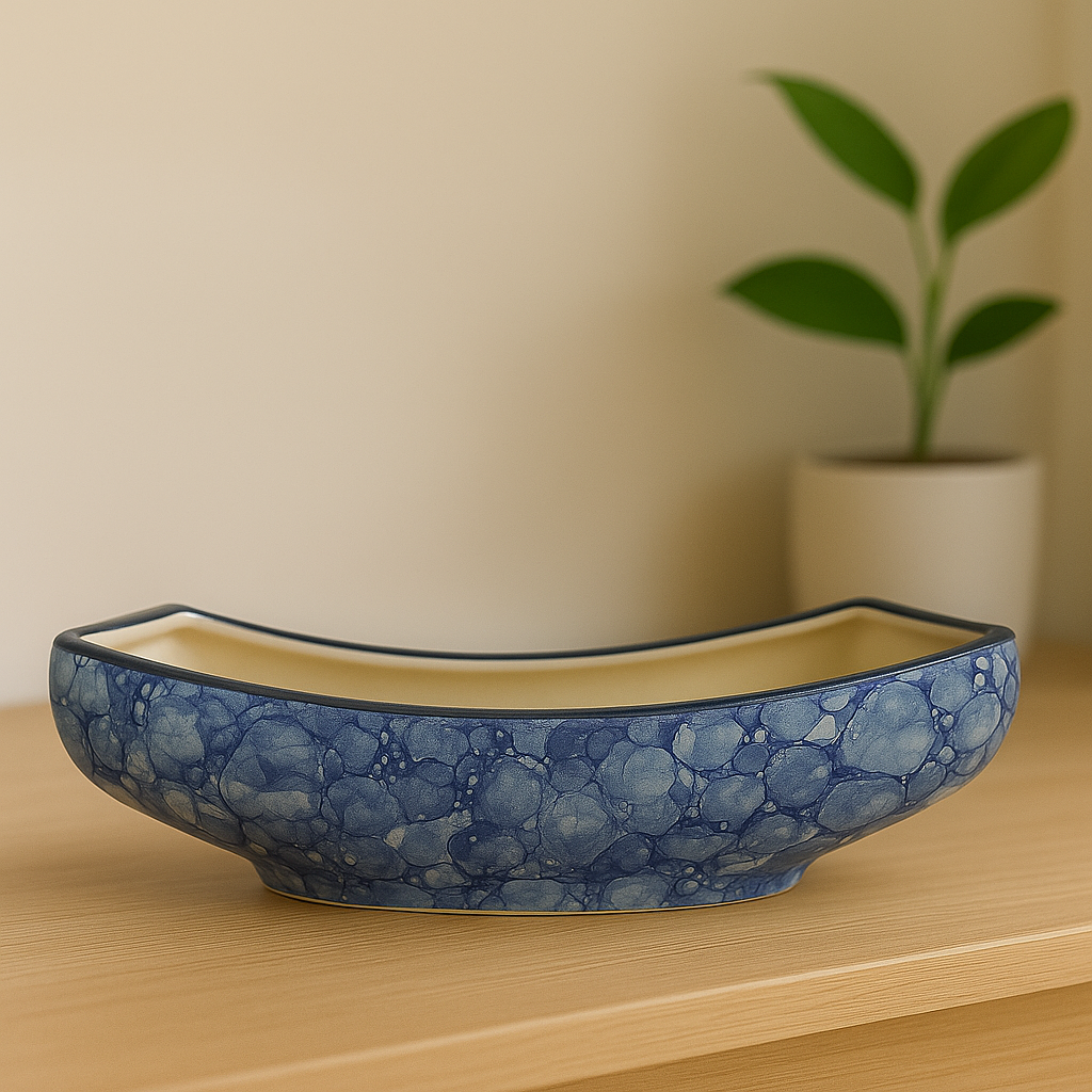 Sajaao Ceramic Planter, Handmade Decorative Flower Pot (Blue, Pack of 2)
