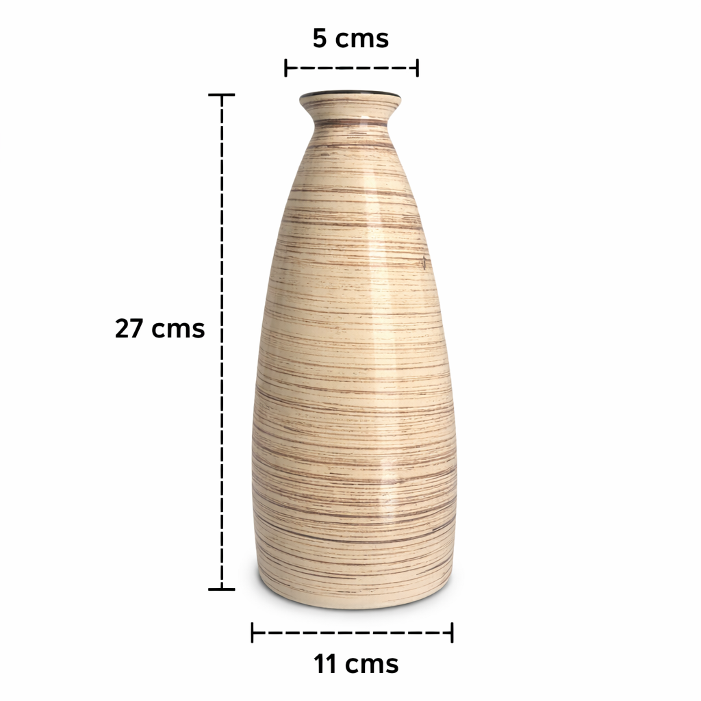SAJAAO Nordic Texture Ceramic Flower Vase for Pampas Grass, & Live Plants, Modern Minimalist Style (11 inch, Beige, Flower not Included)