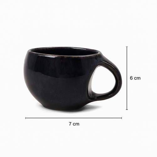 Black Ceramic Espresso Cup Set (Set of 6)