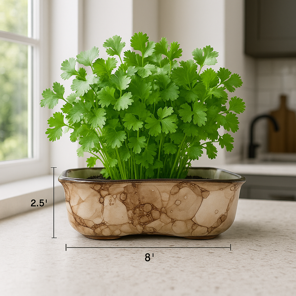 Herb Planter – 8" x 2.5"(Handcrafted Ceramic)