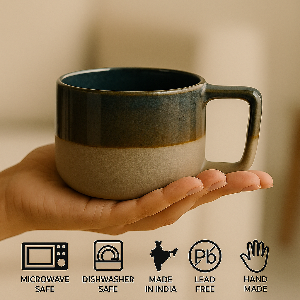 Dual Tone Glazed Mugs( set of 2)