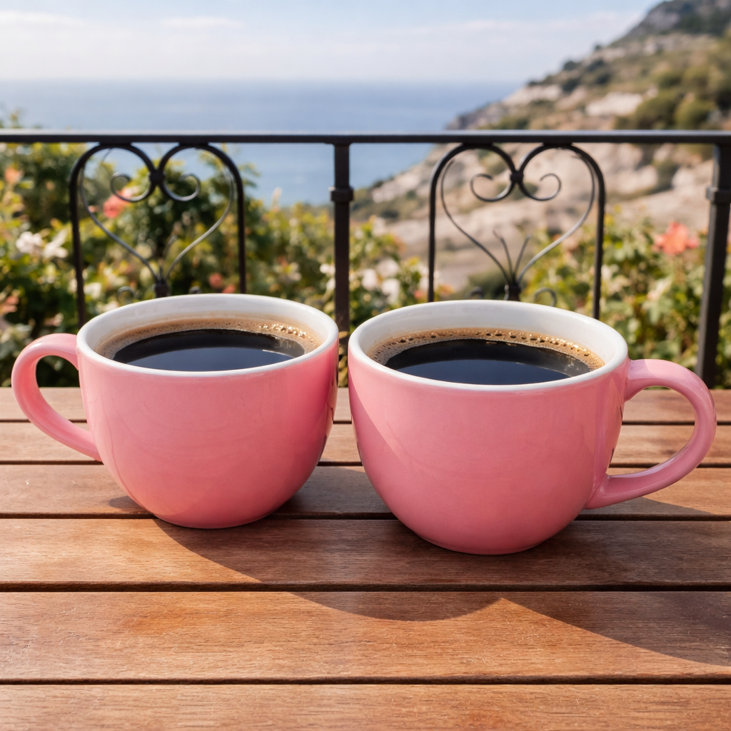 Sajaao Pink Latte Coffee mugs set of 2,