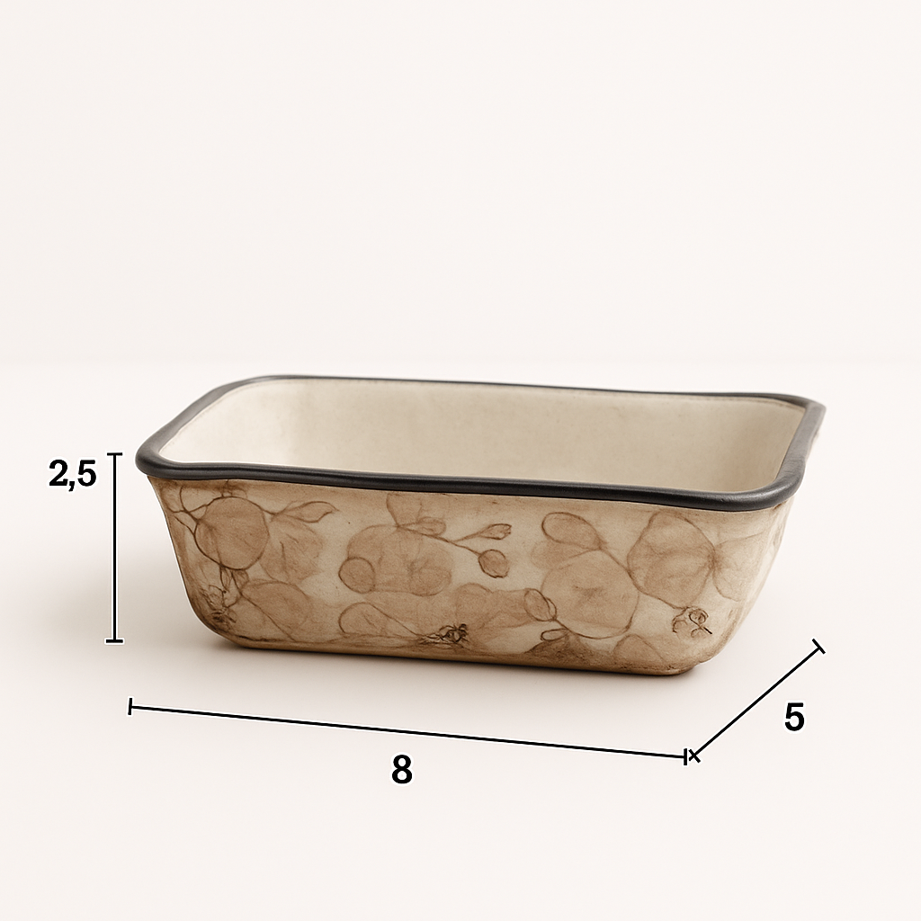 Herb Planter – 8" x 2.5"(Handcrafted Ceramic)