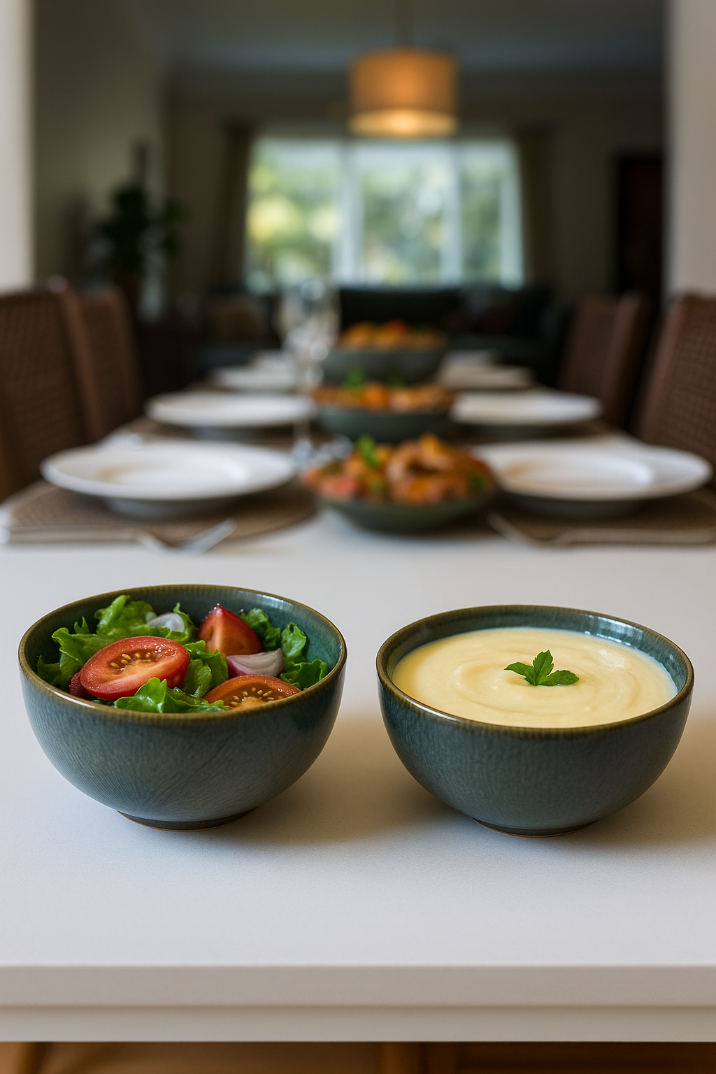 Glazy Green Salad Bowl Set