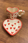 sajaao coffee mug -heart shaped with Saucer