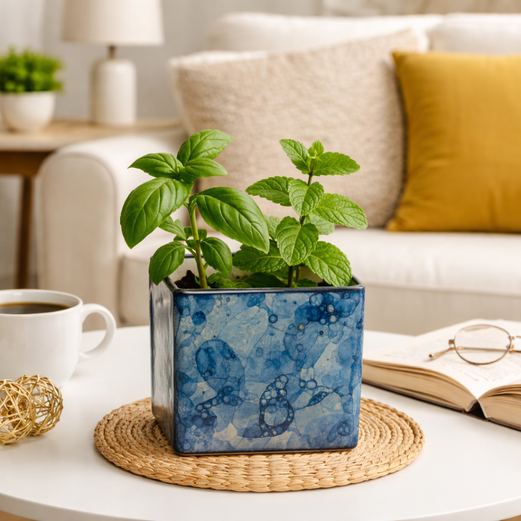 SAJAAO Ceramic Planter, Decorative Flower Pot for Indoor & Outdoor Gardening