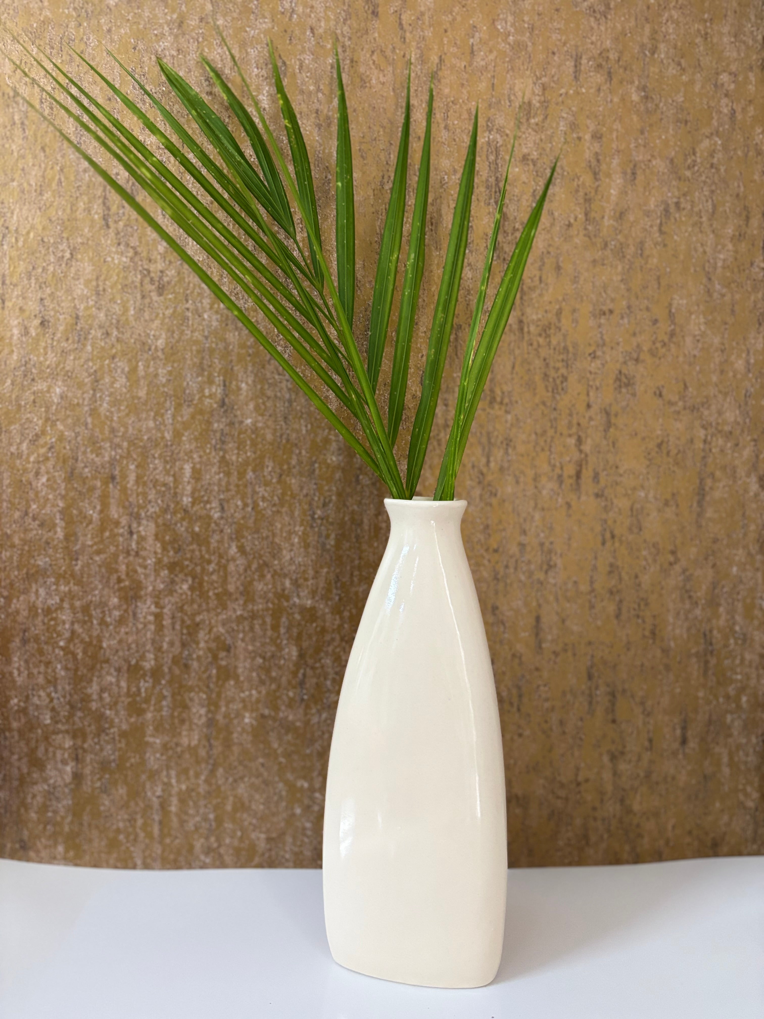 Glazed White Ceramic Vase