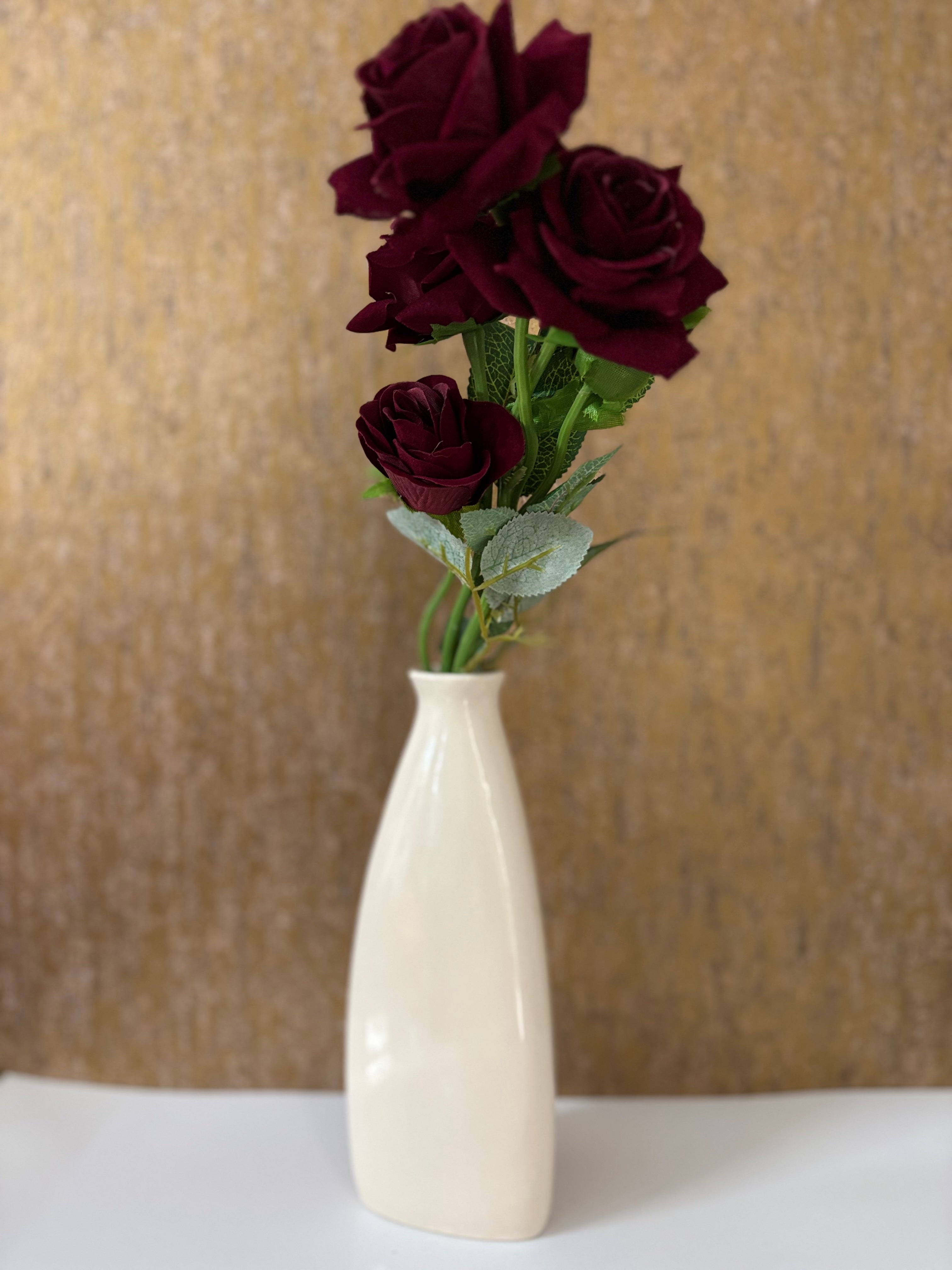 Glazed White Ceramic Vase