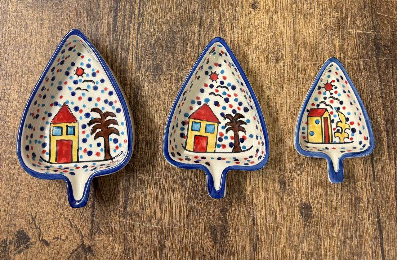 Leaf shaped platter set of 3