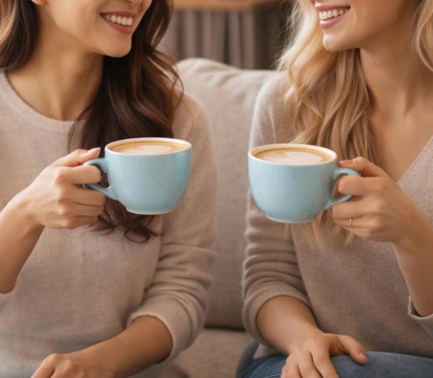 Sajaao SKY blue Latte Coffee mugs set of 2,