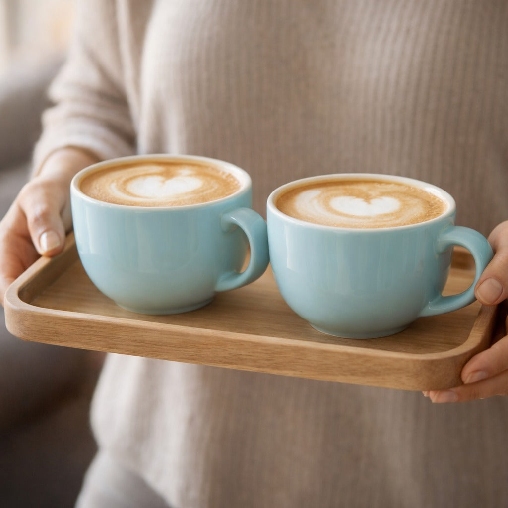 Sajaao SKY blue Latte Coffee mugs set of 2,