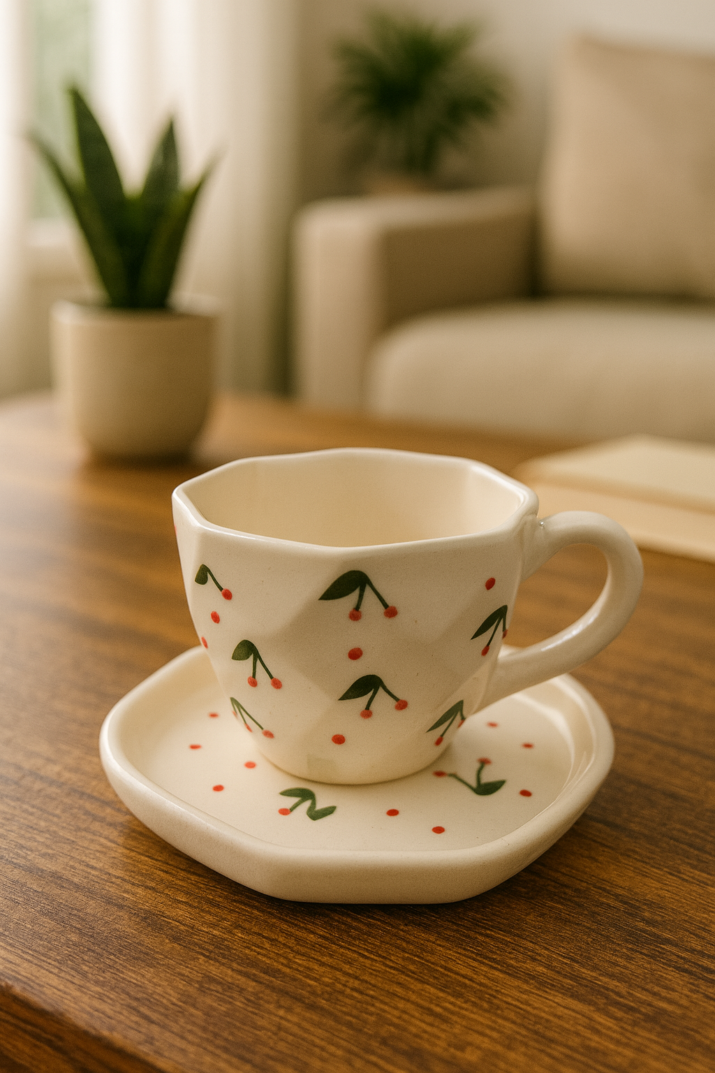Pentagon Mug & Tray Set.