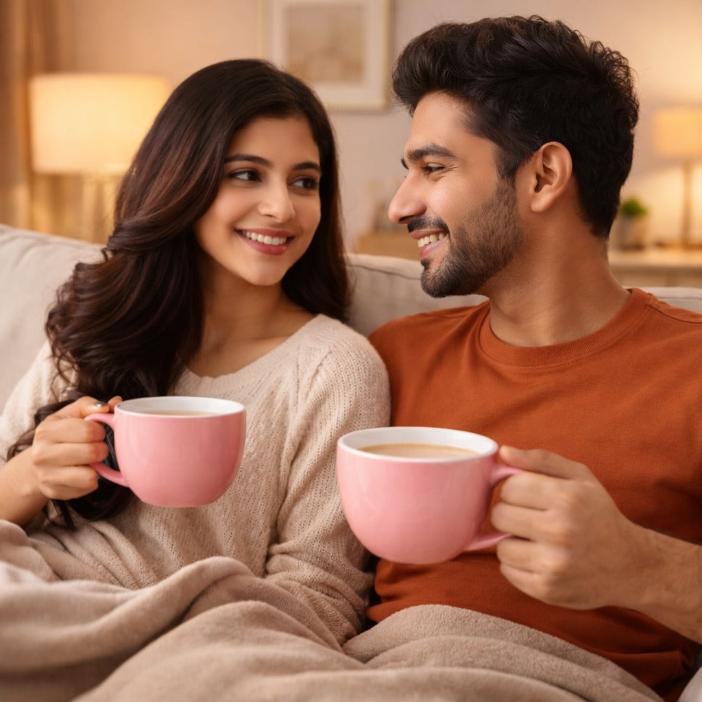 Sajaao Pink Latte Coffee mugs set of 2,
